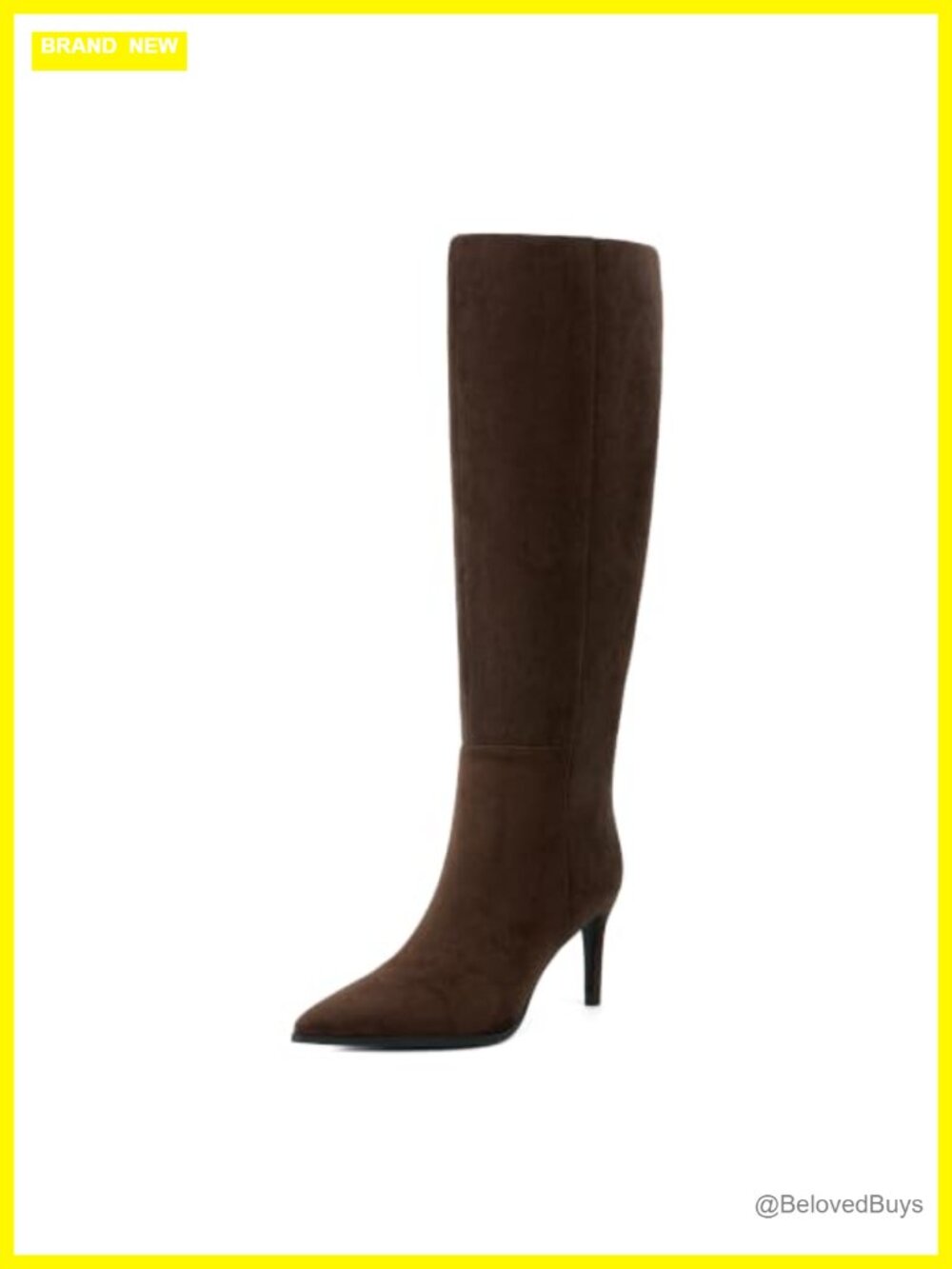 Women's Knee High Boots Pointed Toe Stiletto Heel Faux Suede Tall Dress Boots